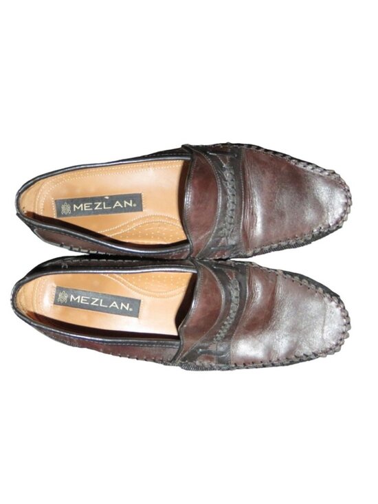 Mezlan Brown & Black Color block Italian Leather Loafers size 9 M main image 9